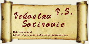 Vekoslav Sotirović vizit kartica